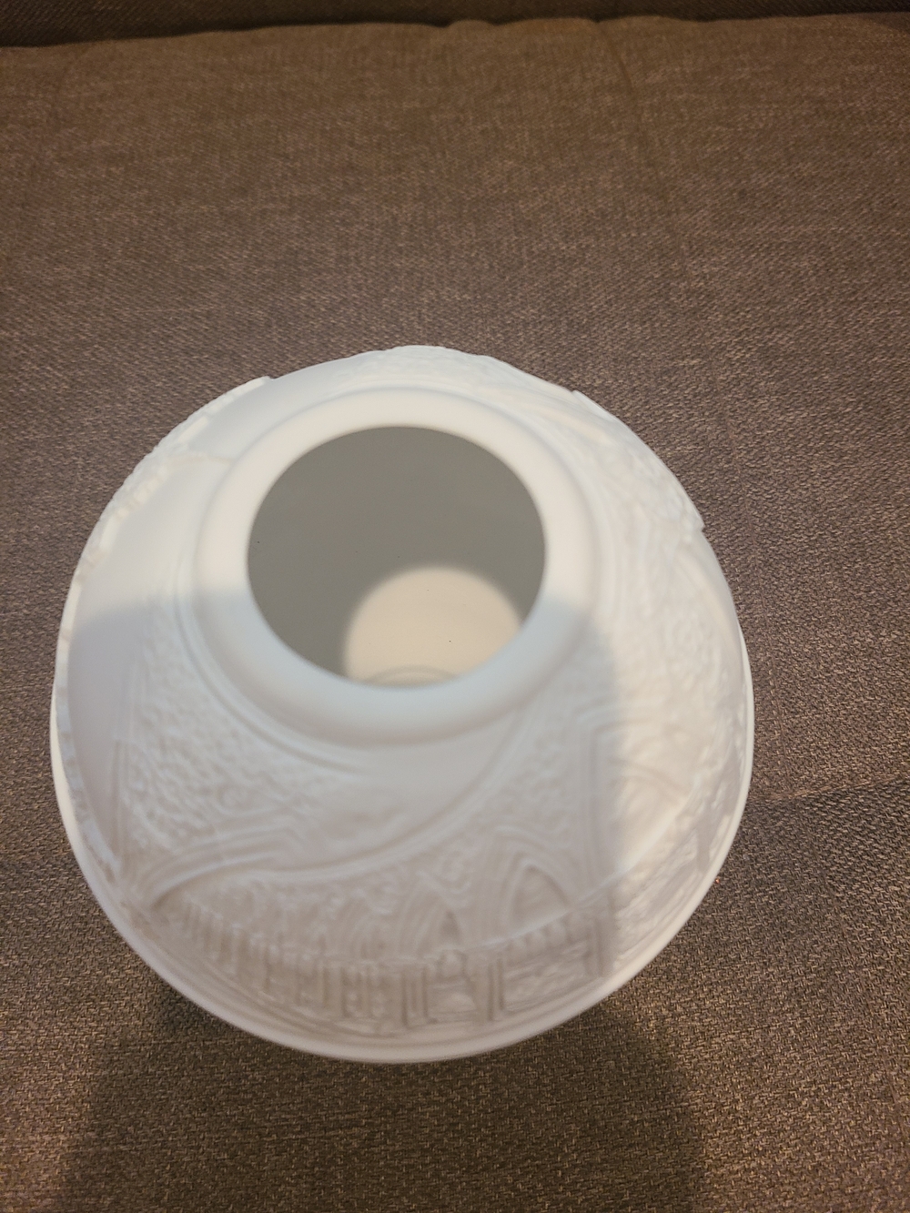 Vintage Limoges bisque porcelain fairy lamp (lithophane tea light holder) - Picture 4 of 7